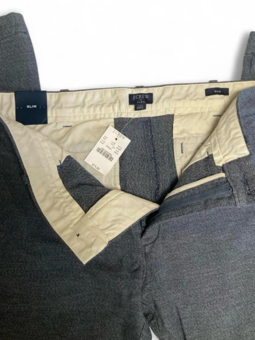J. Crew Slim Chinos in Heathered Navy